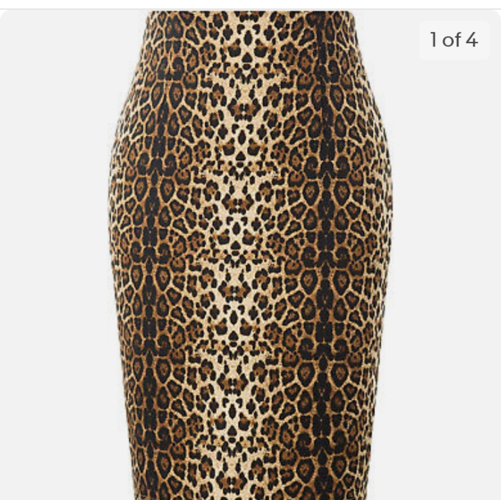 Kate Kasin Small Leopard Skirt NEW